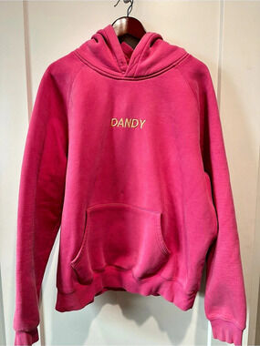 Dandy Worldwide Let's Watch the Sunset Pink Embroidered Oversized Hoodie M